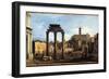Rome - the Forum with the Temple of Castor and Pollux, C.1742-43-Bernardo Bellotto-Framed Giclee Print