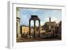 Rome - the Forum with the Temple of Castor and Pollux, C.1742-43-Bernardo Bellotto-Framed Giclee Print