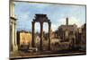 Rome - the Forum with the Temple of Castor and Pollux, C.1742-43-Bernardo Bellotto-Mounted Giclee Print