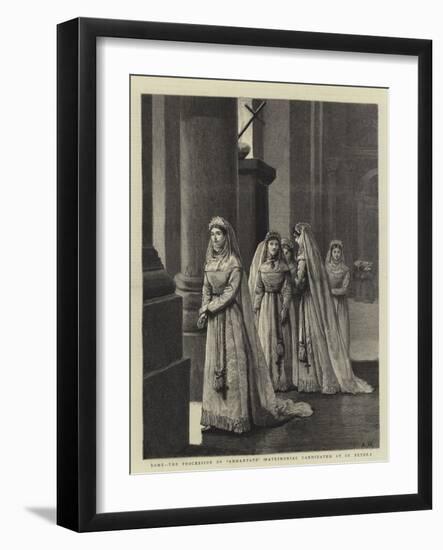 Rome, the Procession of Ammantate (Matrimonial Candidates) at St Peter'S-Arthur Hopkins-Framed Giclee Print