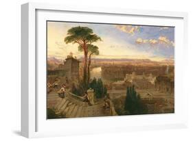 Rome, Twilight, View from the Convent of San Onofrio on Mount Janiculum, C.1853-55-David Roberts-Framed Giclee Print