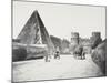 Rome: Via Ostiense Pyramid of Caius Cestius and Porta San Paolo, 1860-Gioacchino Altobelli-Mounted Photographic Print