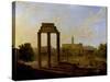 Rome: View of the Forum Looking Towards the Capitol, 1819-Gaspare Gabrielli-Stretched Canvas