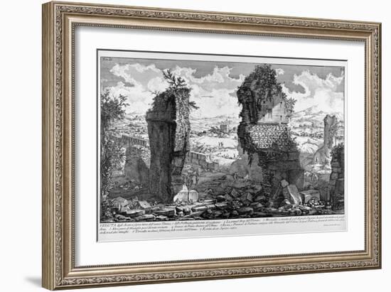 Rome, View of the Ruins of Ancient Ustrinum (At Via Appia), C.1747-78-Giovanni Battista Piranesi-Framed Giclee Print