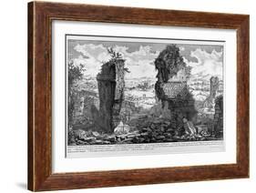 Rome, View of the Ruins of Ancient Ustrinum (At Via Appia), C.1747-78-Giovanni Battista Piranesi-Framed Giclee Print