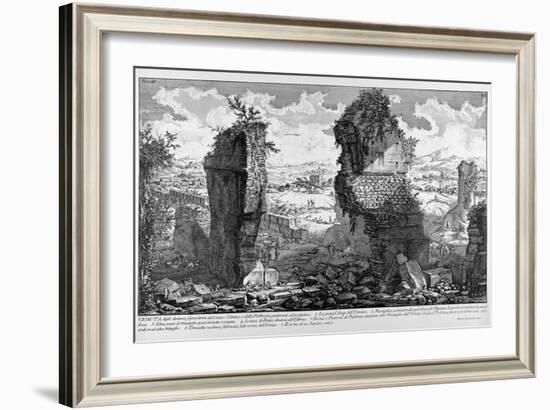 Rome, View of the Ruins of Ancient Ustrinum (At Via Appia), C.1747-78-Giovanni Battista Piranesi-Framed Giclee Print