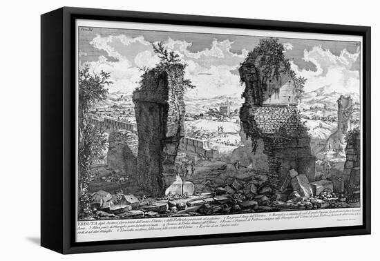 Rome, View of the Ruins of Ancient Ustrinum (At Via Appia), C.1747-78-Giovanni Battista Piranesi-Framed Stretched Canvas