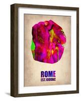 Rome Watercolor Map-NaxArt-Framed Art Print