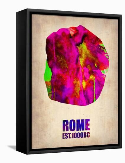 Rome Watercolor Map-NaxArt-Framed Stretched Canvas