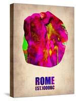 Rome Watercolor Map-NaxArt-Stretched Canvas