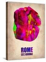 Rome Watercolor Map-NaxArt-Stretched Canvas