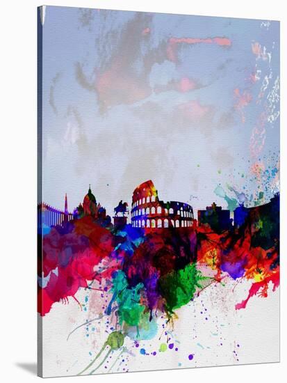 Rome Watercolor Skyline-NaxArt-Stretched Canvas