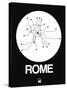 Rome White Subway Map-NaxArt-Stretched Canvas