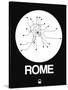 Rome White Subway Map-NaxArt-Stretched Canvas