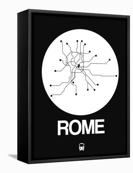 Rome White Subway Map-NaxArt-Framed Stretched Canvas