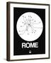 Rome White Subway Map-NaxArt-Framed Art Print