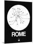 Rome White Subway Map-NaxArt-Mounted Art Print