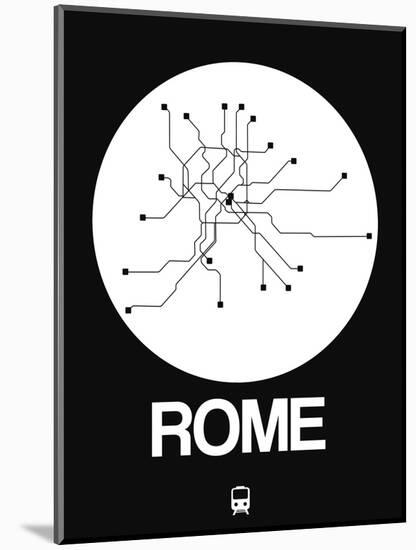 Rome White Subway Map-NaxArt-Mounted Art Print