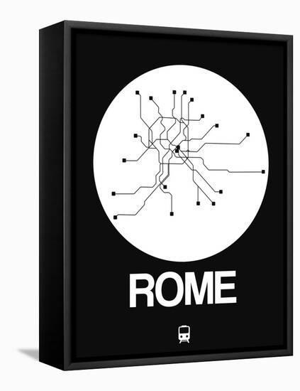 Rome White Subway Map-NaxArt-Framed Stretched Canvas