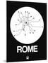 Rome White Subway Map-NaxArt-Mounted Art Print