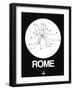 Rome White Subway Map-NaxArt-Framed Art Print