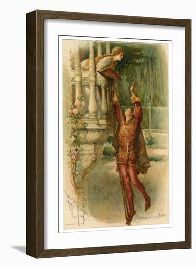 Romeo and Juliet, Act II Scene II: The Famous Balcony Scene-null-Framed Art Print