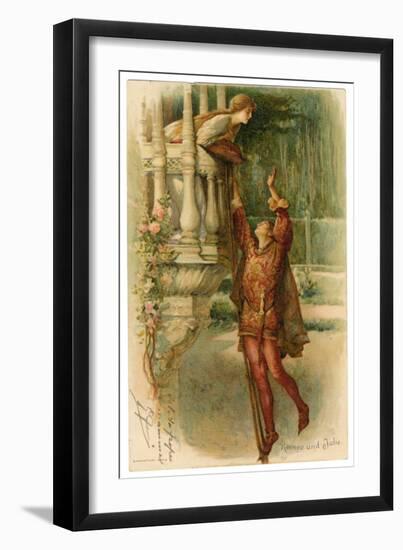 Romeo and Juliet, Act II Scene II: The Famous Balcony Scene-null-Framed Art Print