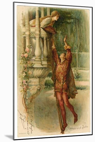 Romeo and Juliet, Act II Scene II: The Famous Balcony Scene-null-Mounted Art Print