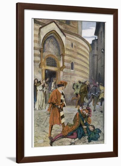 Romeo and Juliet, Act III Scene I, The Death of Mercutio Romeo's Friend-Edwin Austin Abbey-Framed Photographic Print