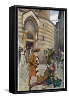 Romeo and Juliet, Act III Scene I, The Death of Mercutio Romeo's Friend-Edwin Austin Abbey-Framed Stretched Canvas