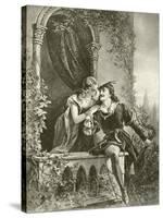 Romeo and Juliet. Act III-Scene V-Felix Octavius Carr Darley-Stretched Canvas