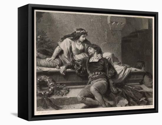 Romeo and Juliet, Act V Scene III: Juliet Wakes in the Vault to Find Romeo Dead-G. Goldberg-Framed Stretched Canvas