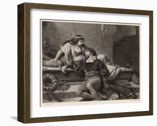 Romeo and Juliet, Act V Scene III: Juliet Wakes in the Vault to Find Romeo Dead-G. Goldberg-Framed Art Print