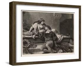 Romeo and Juliet, Act V Scene III: Juliet Wakes in the Vault to Find Romeo Dead-G. Goldberg-Framed Art Print