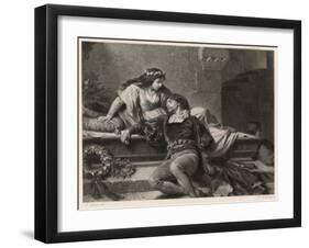 Romeo and Juliet, Act V Scene III: Juliet Wakes in the Vault to Find Romeo Dead-G. Goldberg-Framed Art Print