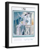 Romeo and Juliet in the Balcony Scene, Illustration from 'Femina' Magazine, December 1929-Charles Martin-Framed Giclee Print