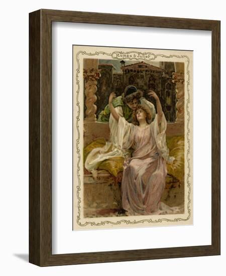 Romeo and Juliet on Balcony-null-Framed Art Print