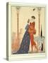 Romeo and Juliette from Personages De Comedie, Pub. 1922 (Pochoir Print)-Georges Barbier-Stretched Canvas