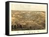 Romeo, Michigan - Panoramic Map-Lantern Press-Framed Stretched Canvas