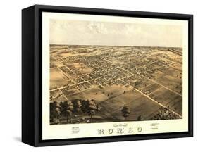 Romeo, Michigan - Panoramic Map-Lantern Press-Framed Stretched Canvas