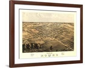 Romeo, Michigan - Panoramic Map-Lantern Press-Framed Art Print