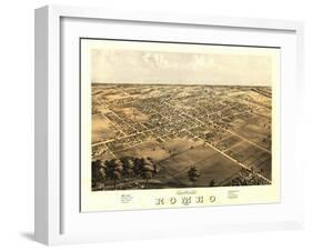 Romeo, Michigan - Panoramic Map-Lantern Press-Framed Art Print