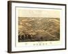 Romeo, Michigan - Panoramic Map-Lantern Press-Framed Art Print