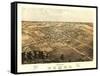 Romeo, Michigan - Panoramic Map-Lantern Press-Framed Stretched Canvas