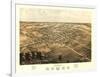 Romeo, Michigan - Panoramic Map-Lantern Press-Framed Art Print