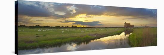 Romney Marsh and Fairfield Church Near Brookland, Kent, England, United Kingdom, Europe-Stuart Black-Stretched Canvas