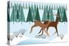 Romping Reindeer-Marie Sansone-Stretched Canvas