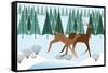 Romping Reindeer-Marie Sansone-Framed Stretched Canvas