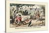 Romulus and Remus Discovered by a Gentle Shepherd-John Leech-Stretched Canvas