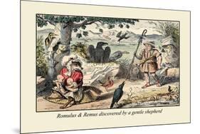 Romulus and Remus Discovered by a Gentle Shepherd-John Leech-Mounted Premium Giclee Print